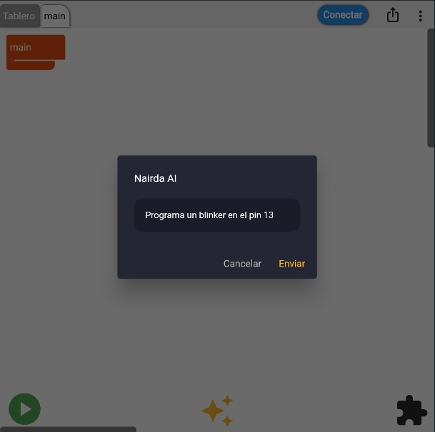 Escribiendo un mensaje a Nairda AI