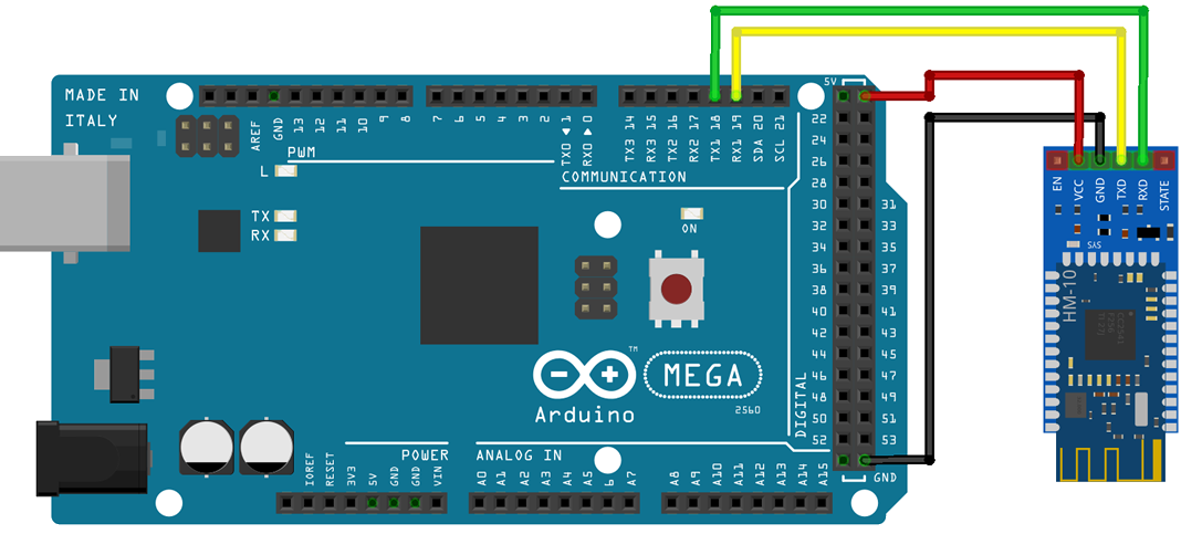 Diagrama de conexión Arduino MEGA