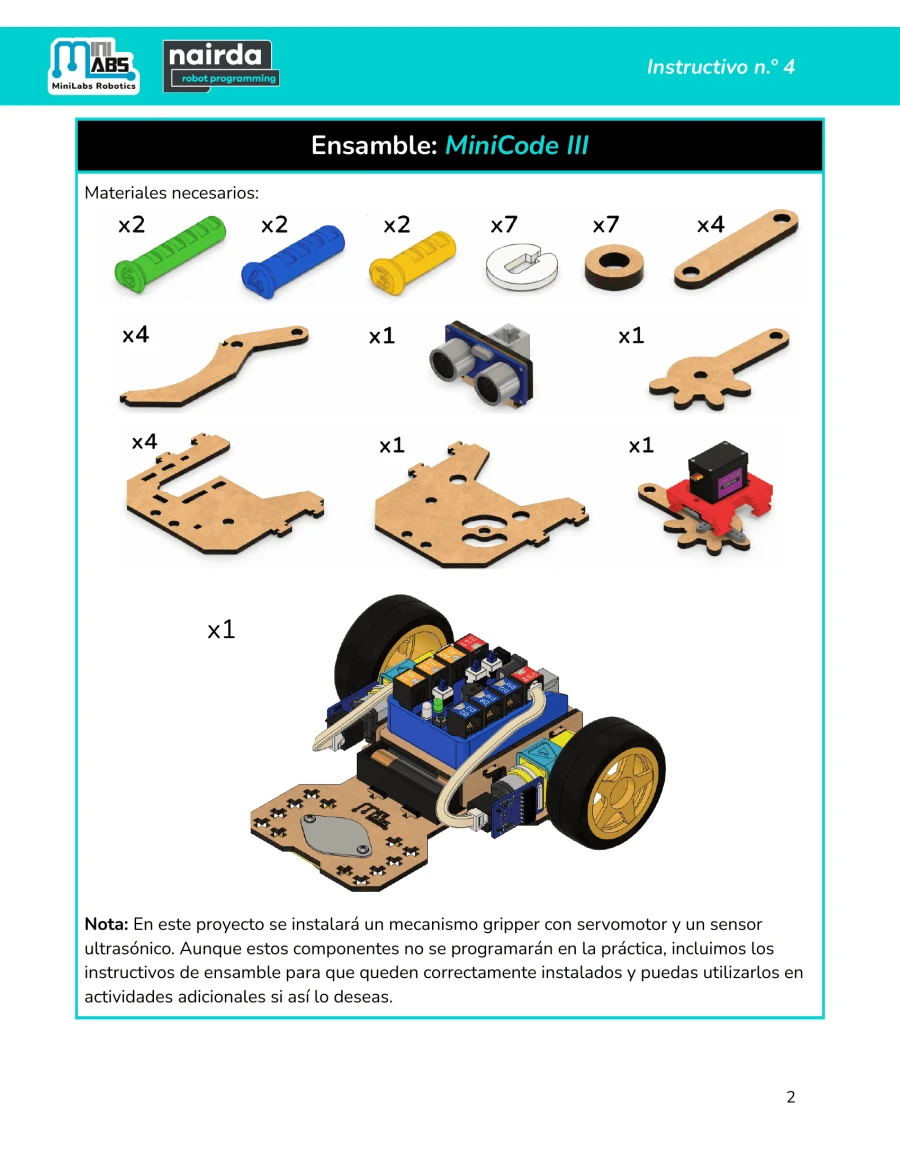 Página 2 — Materiales necesarios