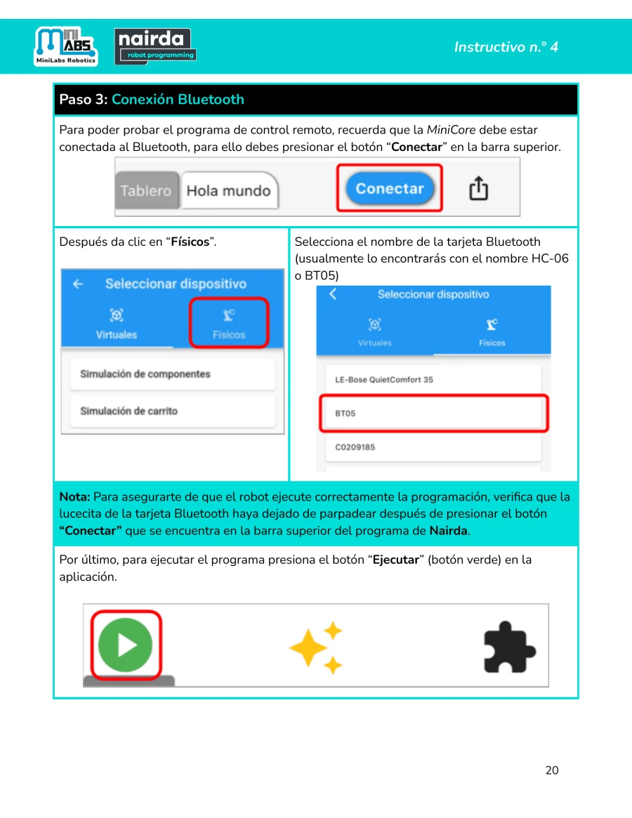 Página 20 — Conexión Bluetooth